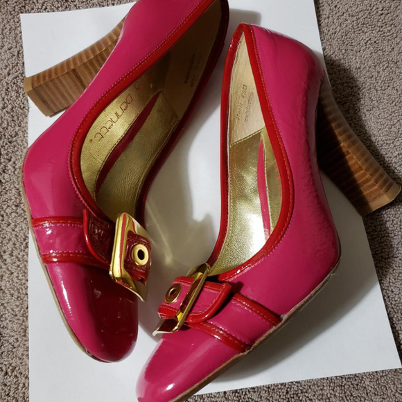 Jessica Bennett 6.5 patent pink with red trim - Picture 2 of 5